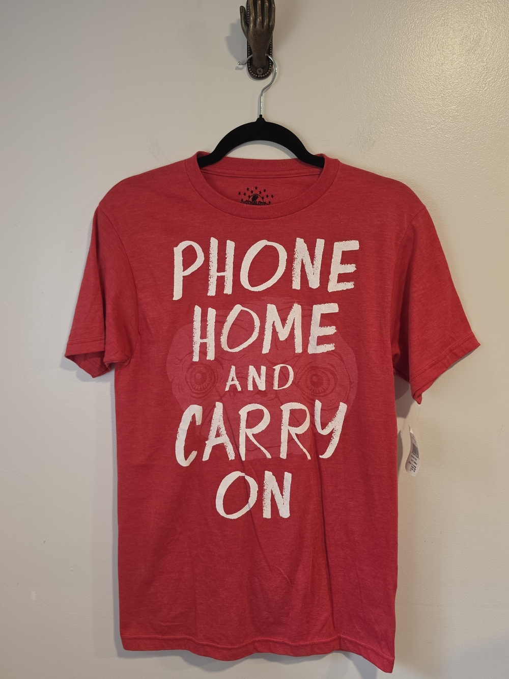 NWT Universal Studio's Red ET 'Phone Home and Carry On' Short Sleeve Tee Size S